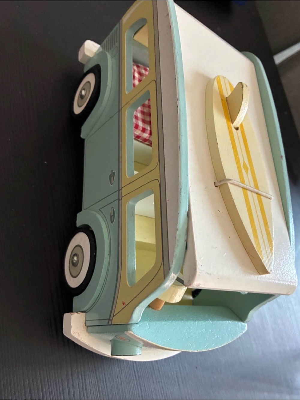 Wooden Surf Camper Toy - Teal, White & Yellow